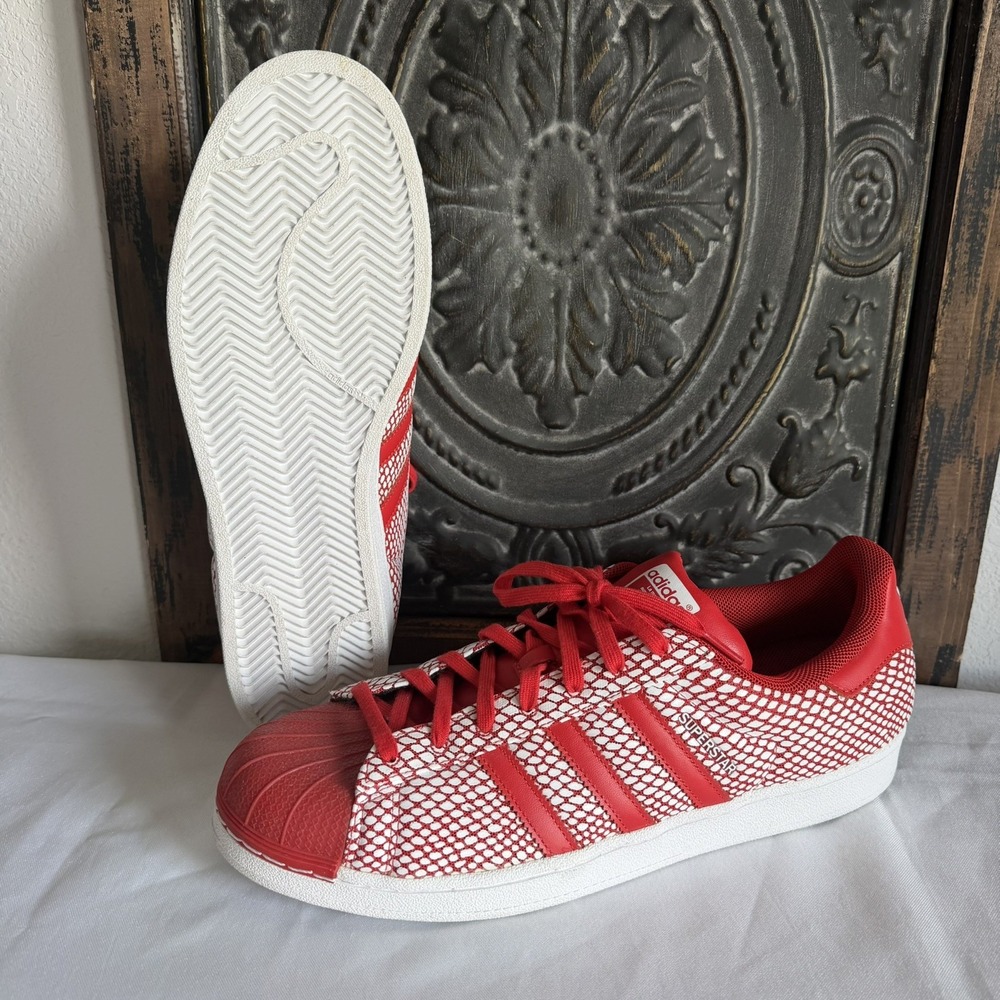 ADIDAS SUPERSTAR Red Snake Pack EUC Sneakers Mens SIze 14